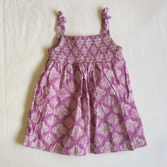 carter's purple medallion print shirred top cotton summer dress 6 months baby - Picture 1 of 5